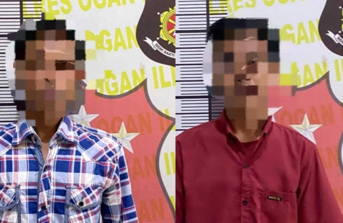 Dua tersangka pencabulan mahasiswi KKN UMP ditahan Polres Ogan Ilir (Dok: Polres Ogan Ilir)