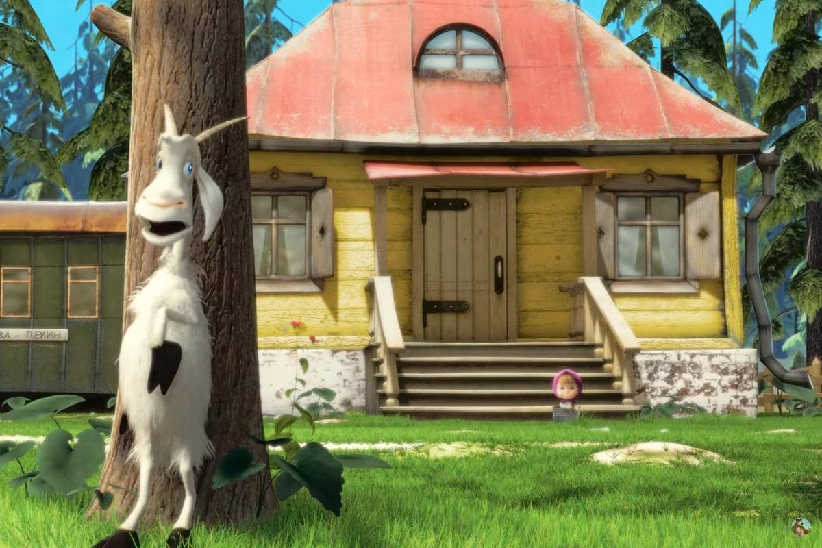 potret rumah ikonik Masha bila dilihat dari depan