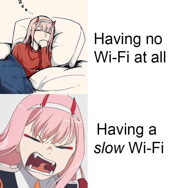 meme anime tentang internet lemot