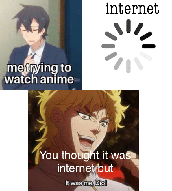 meme anime tentang internet lemot
