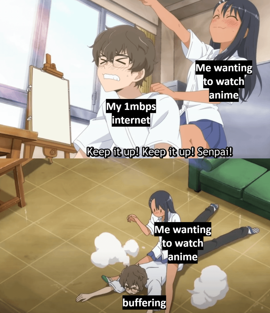 meme anime tentang internet lemot