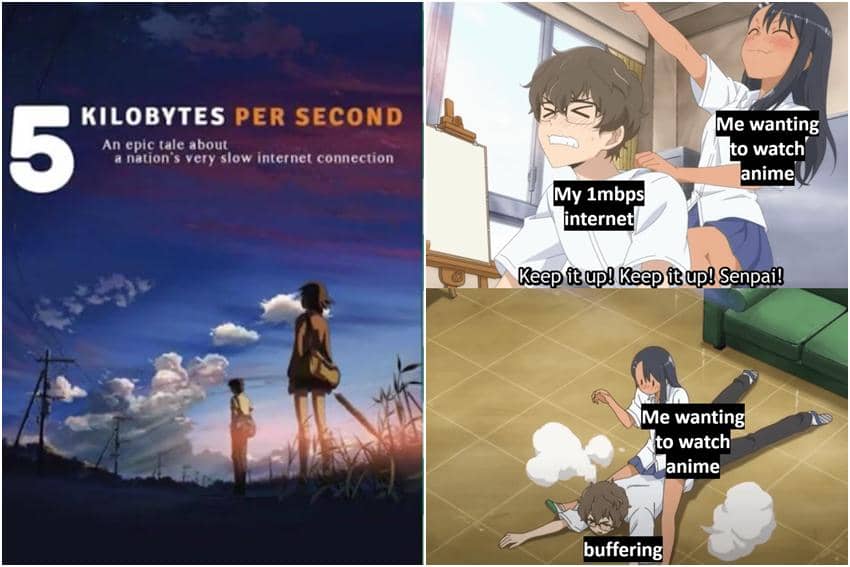 kolase meme anime tentang internet lemot