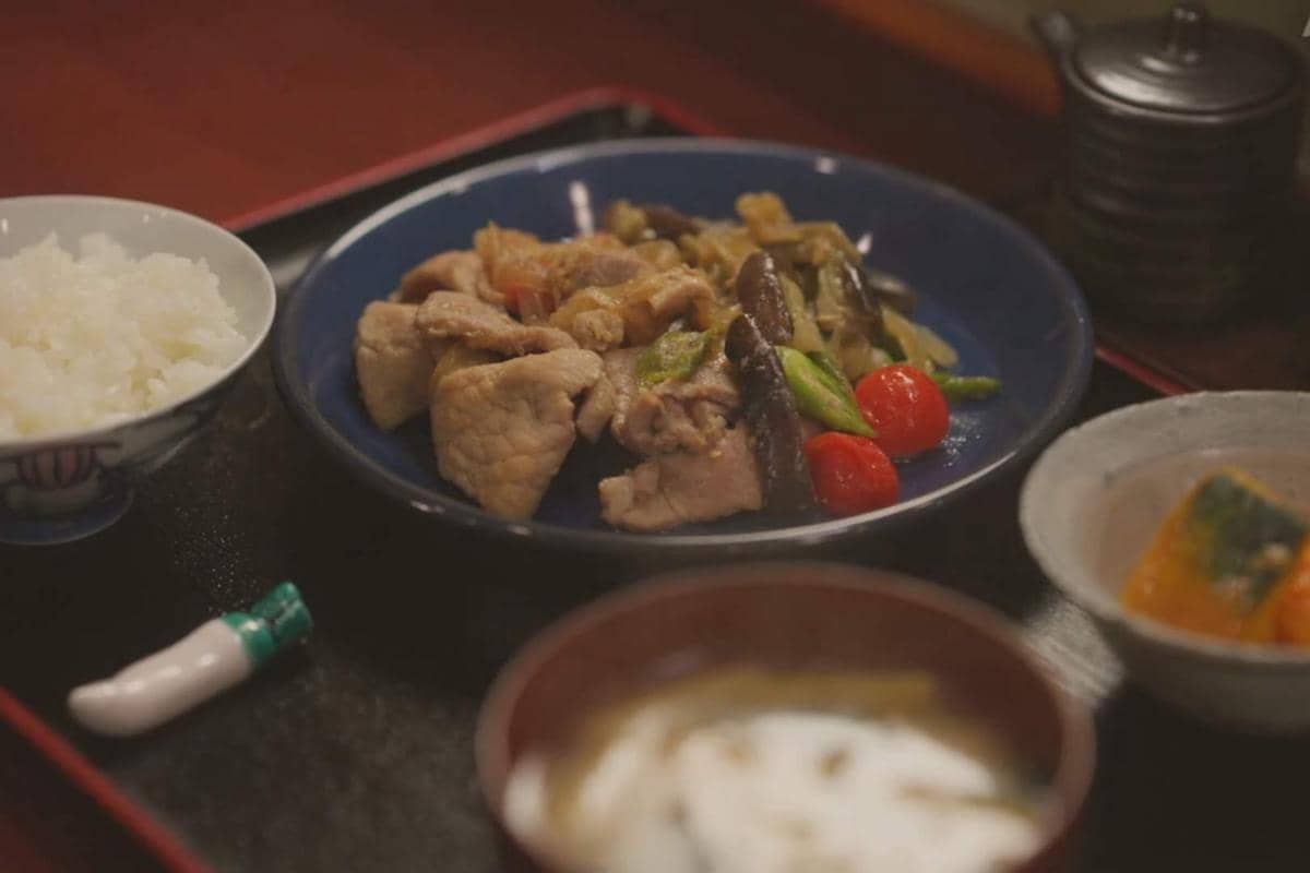 ilustrasi  shogayaki teishoku di Gimbap and Onigiri 