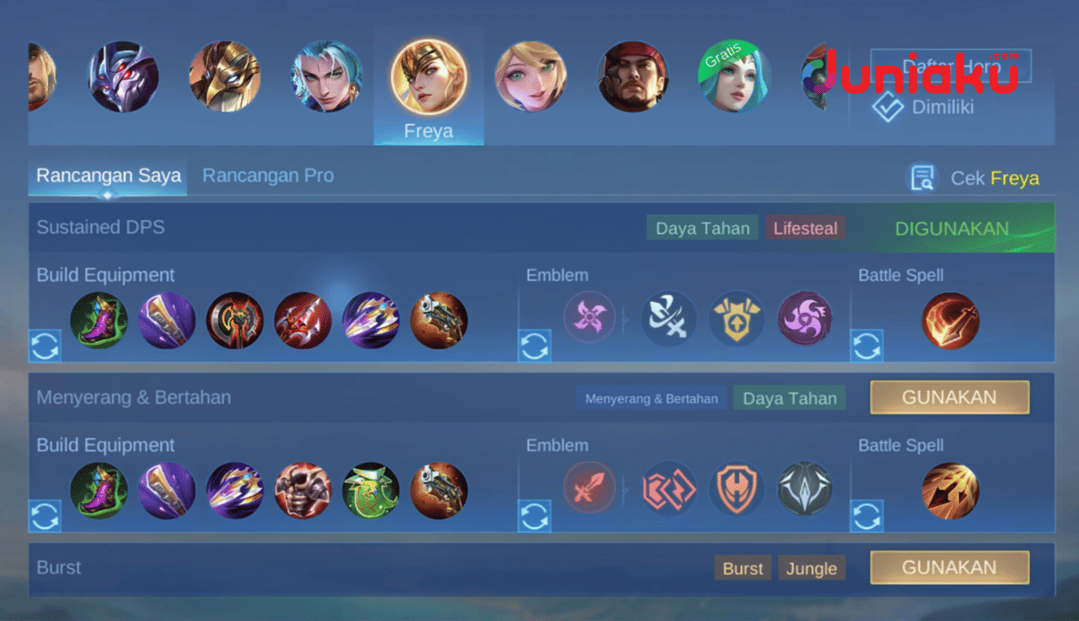 Build Freya (Dok. Moonton/Mobile Legends)