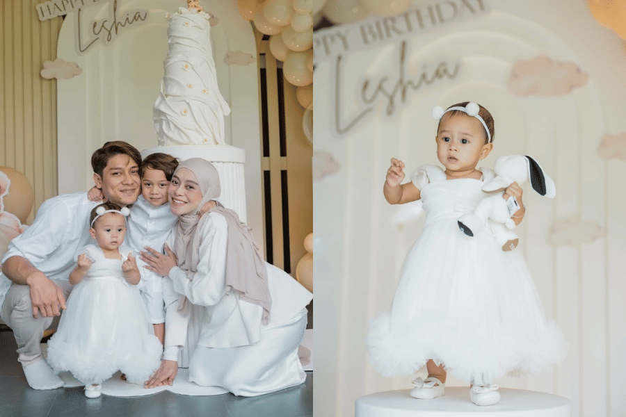 Gaya keluarga Lesti Kejora dan Rizky Billar. (instagram.com/leshiativana)