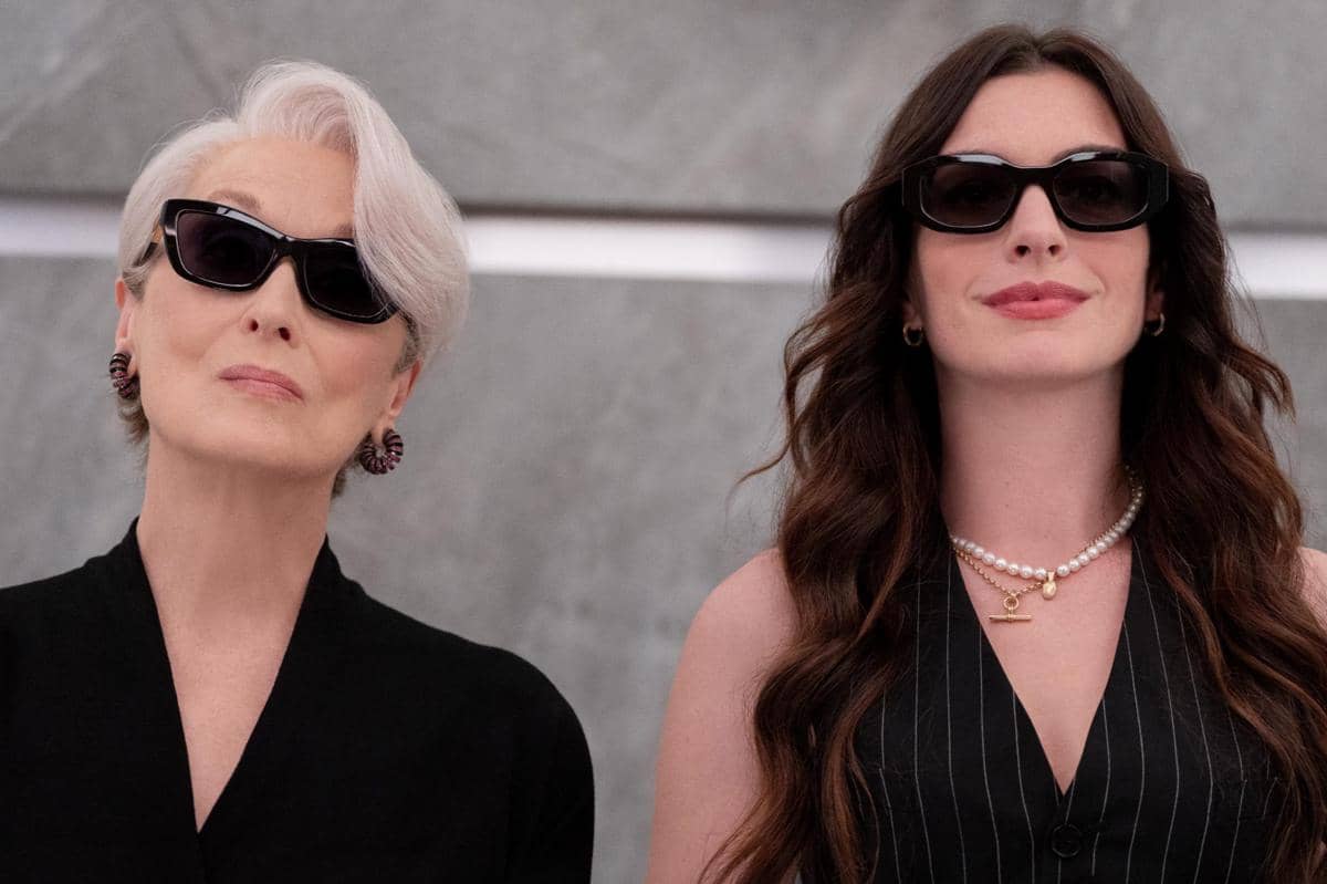Meryl Streep dan Anne Hathaway dalam film The Devil Wears Prada 2
