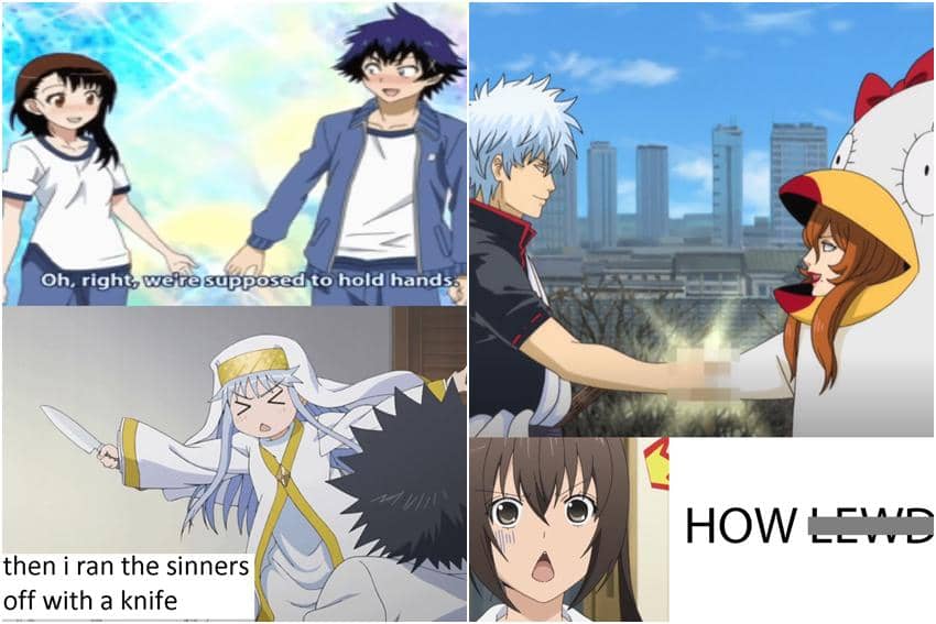 kolase meme anime tentang pegangan tangan