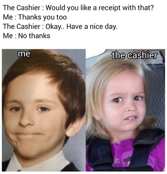 meme pertanyaan kasir