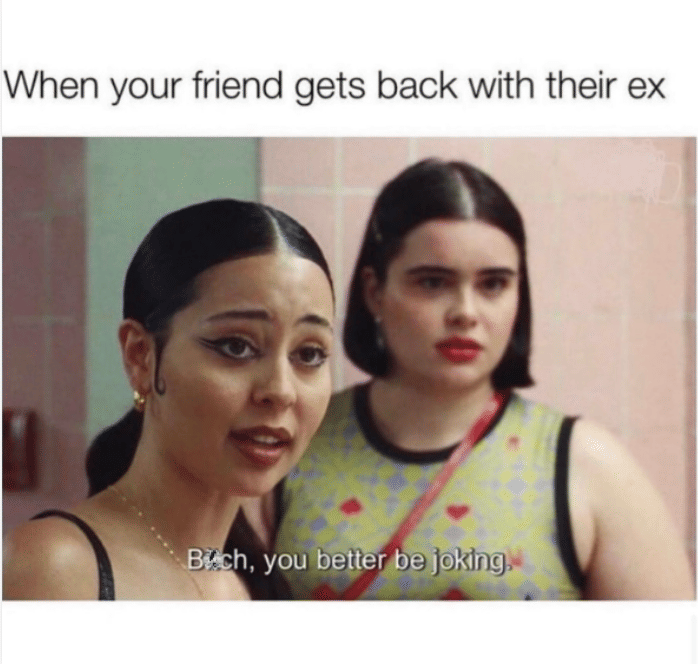 meme teman ketahuan balikan sama mantannya