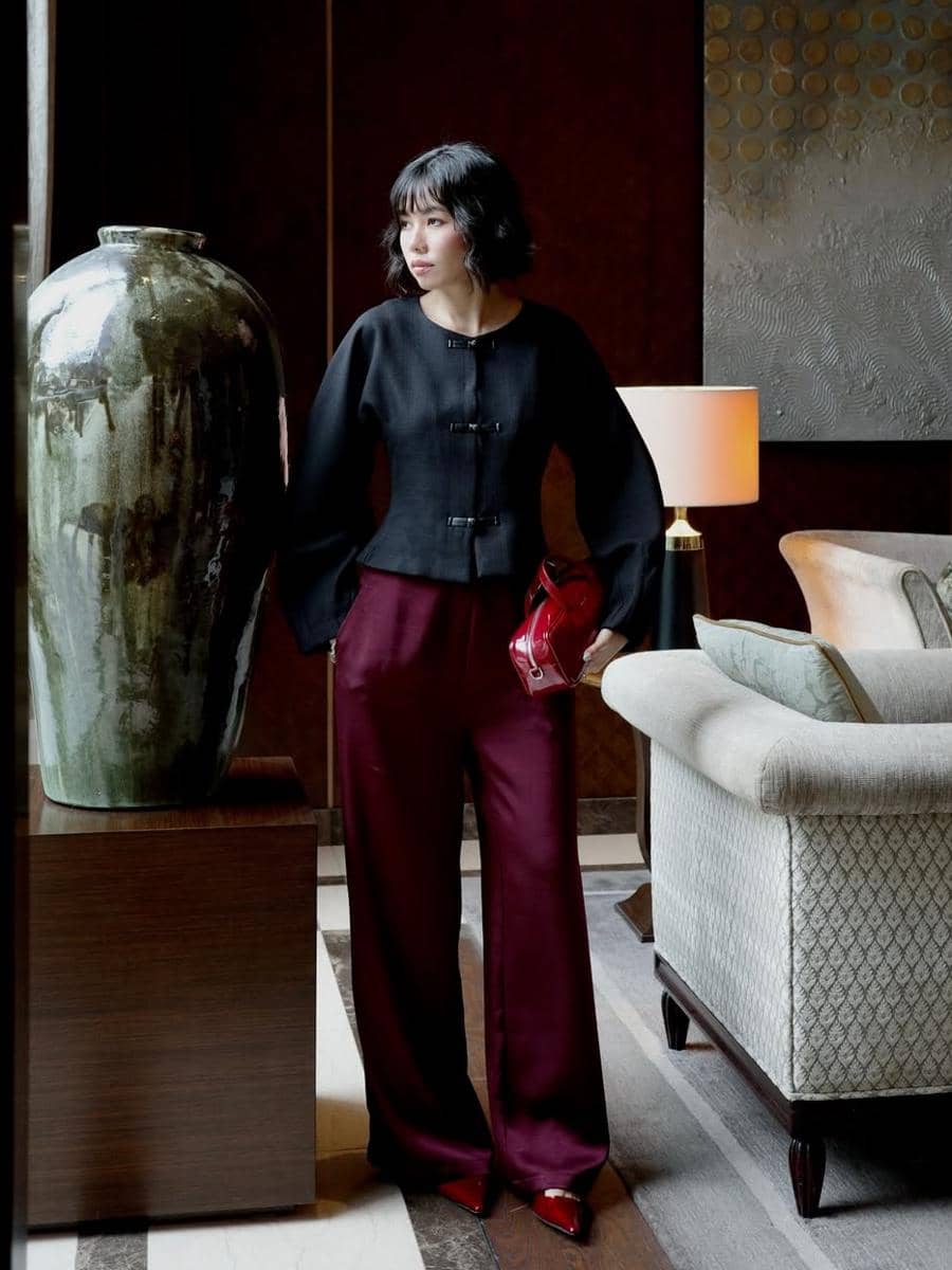 inspirasi OOTD Imlek chic ala Olivia Lazuardy 