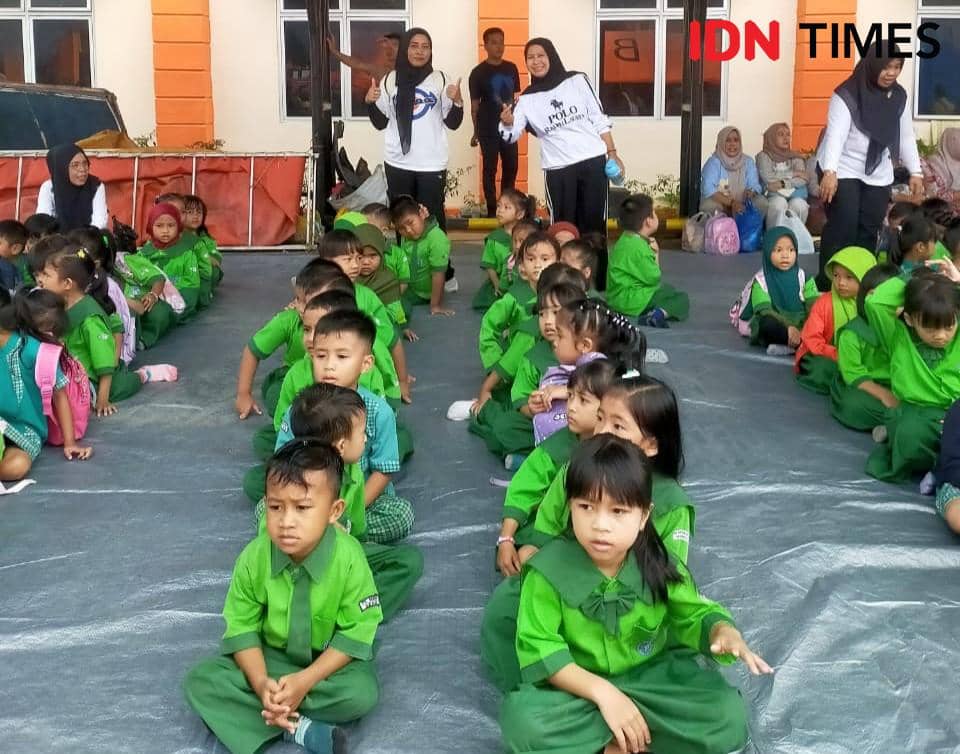Anak-anak dari TK Negeri 2 Sekayu saat melakukan kunjungan edukasi ke BPBD Muba.