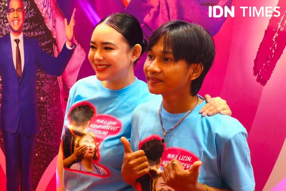 Potret Amanda Manopo dan Fajar Sadboy di press conference film Check Out Sekarang, Pay Later di Jakarta, Kamis (29/1/2026)