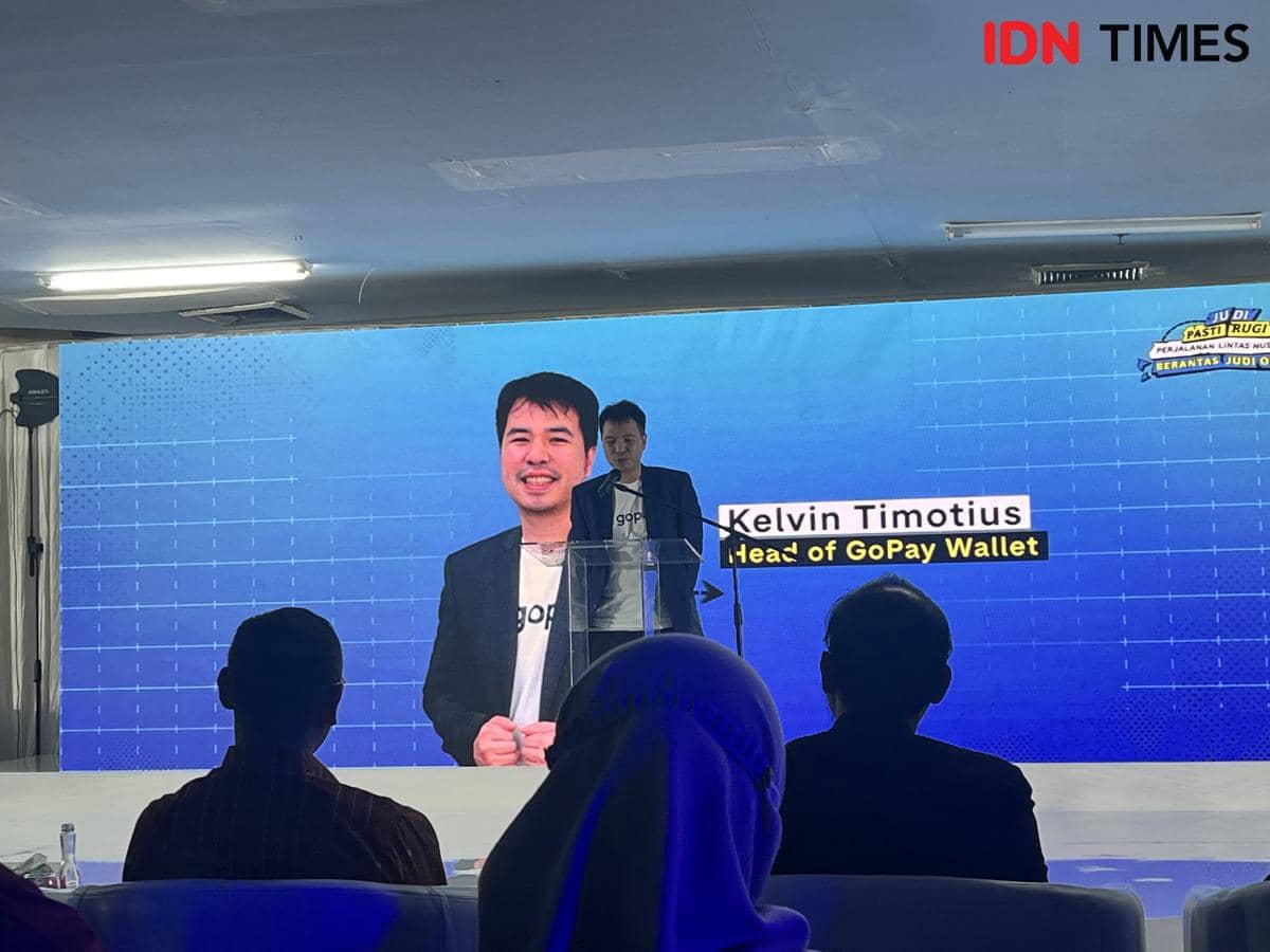Head of Gopay Wallet Kelvin Timotius dalam acara Judi Pasti Rugi GoPay, Jakarta Selatan 