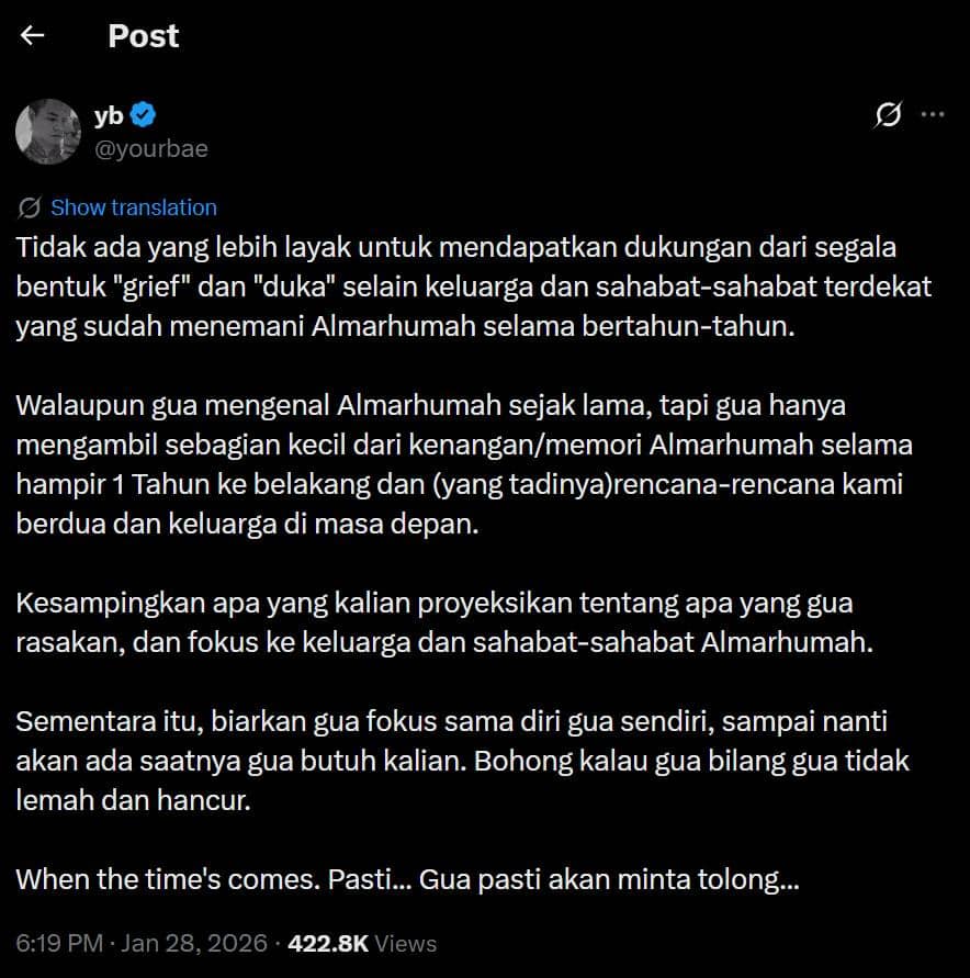 pesan rindu Reza Arap