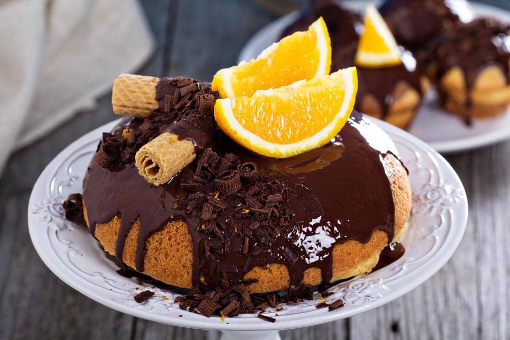 ilustrasi chocolate orange cheesecake