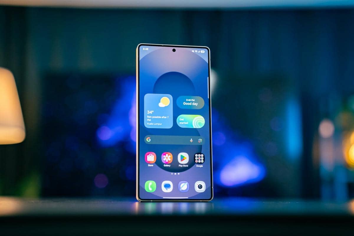 ilustrasi smartphone dengan layar AMOLED