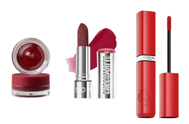 Lipstik merah From This Island, Somethinc, dan L'Oreal