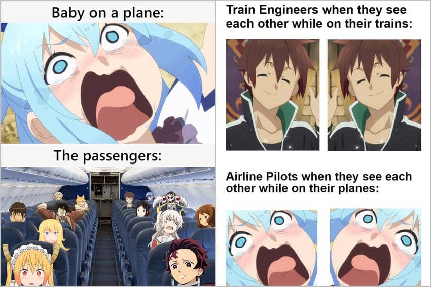 kolase meme anime tentang pesawat