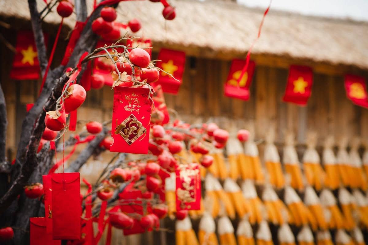 ilustrasi ornamen imlek untuk hiasan pohon 