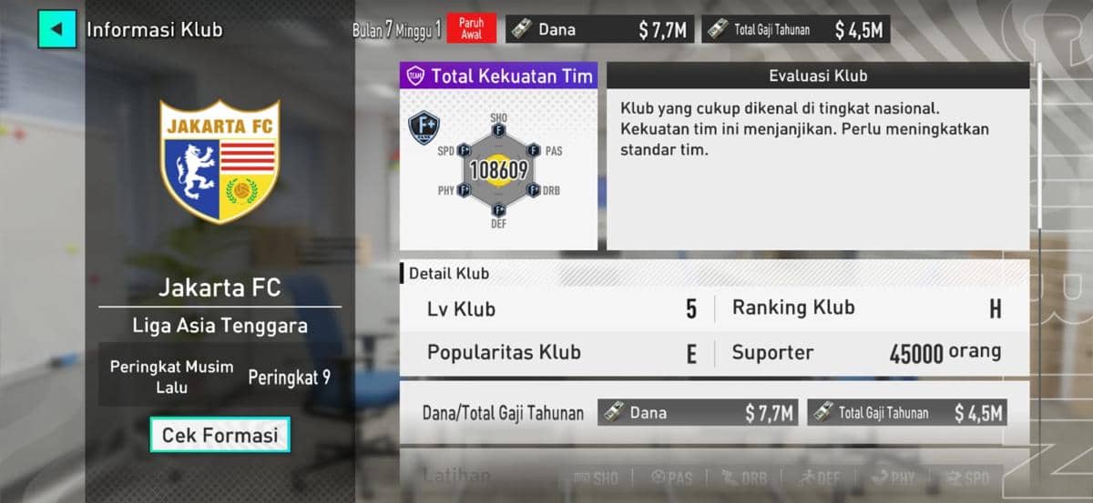 Screenshot diambil redaksi Duniaku.com dari versi Android. (Dok. SEGA/SEGA FOOTBALL CLUB CHAMPIONS 2026.)