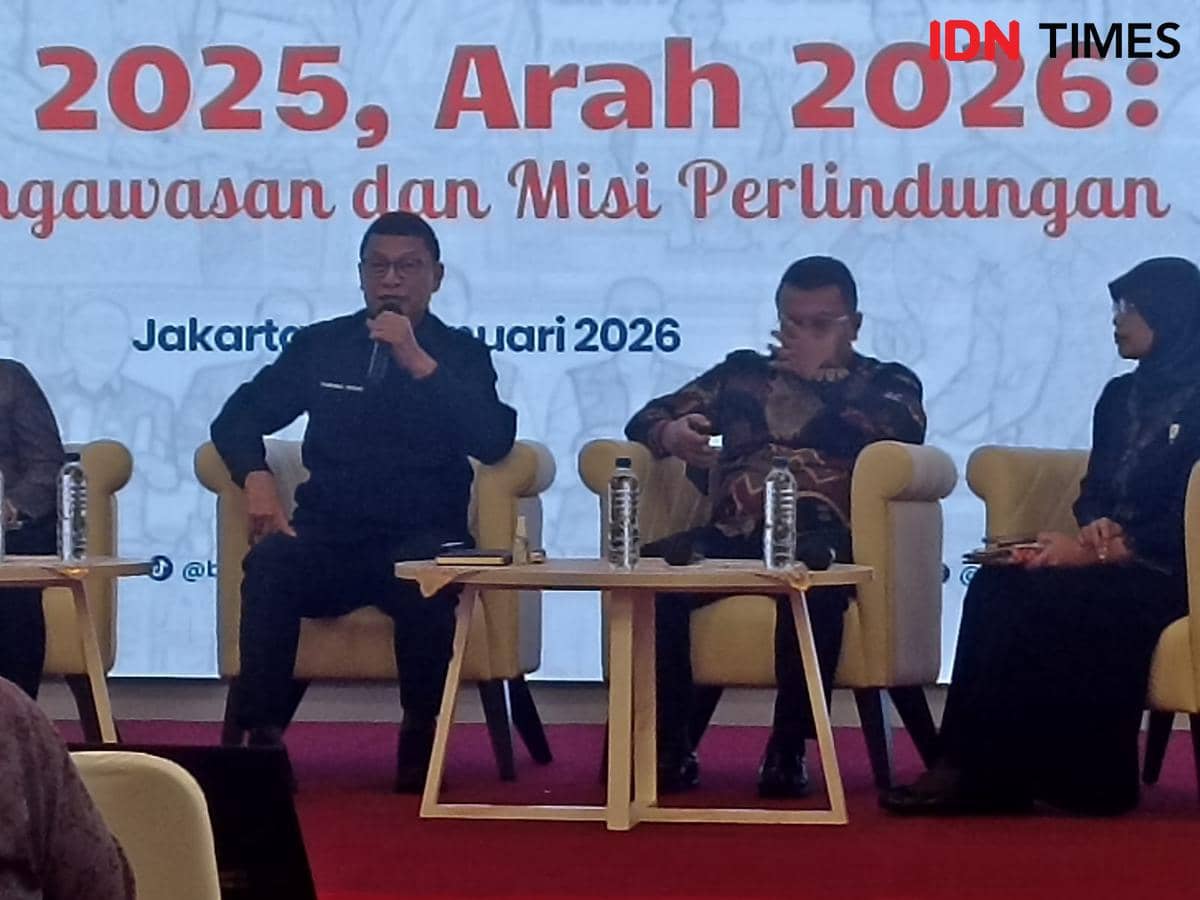 Kepala BPOM RI Taruna Ikrar dalam konferensi pers di Gedung BPOM.