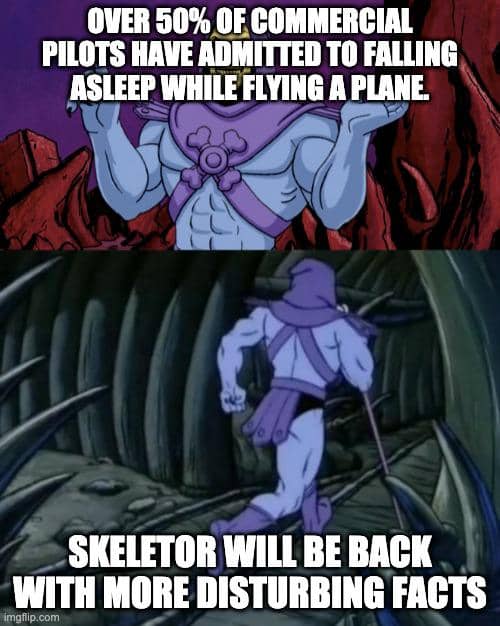 meme kartun tentang naik pesawat