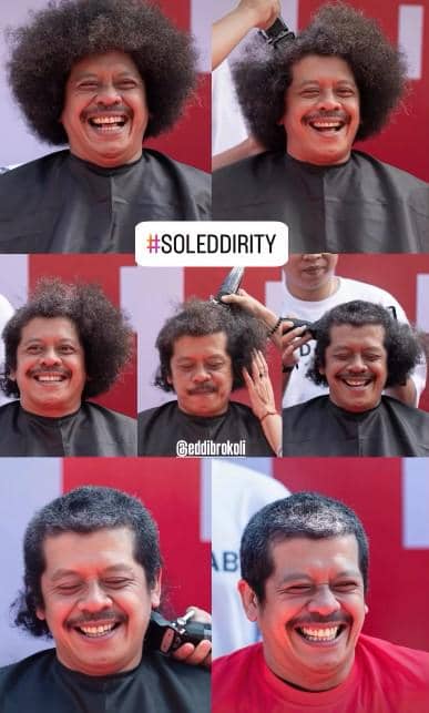 Eddi Brokoli usai Cukur Gundul (instagram.com/eddibrokoli)