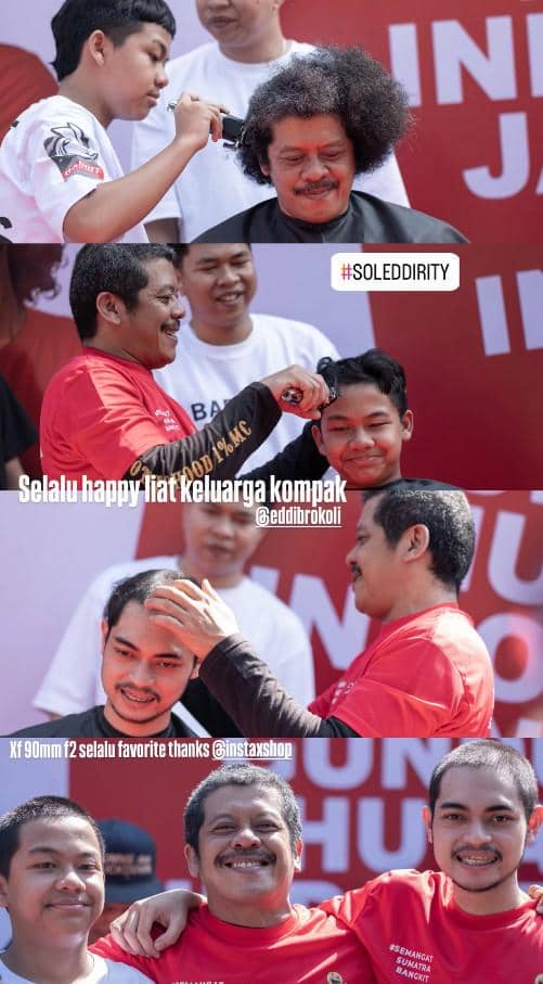 Eddi Brokoli usai Cukur Gundul (instagram.com/eddibrokoli)