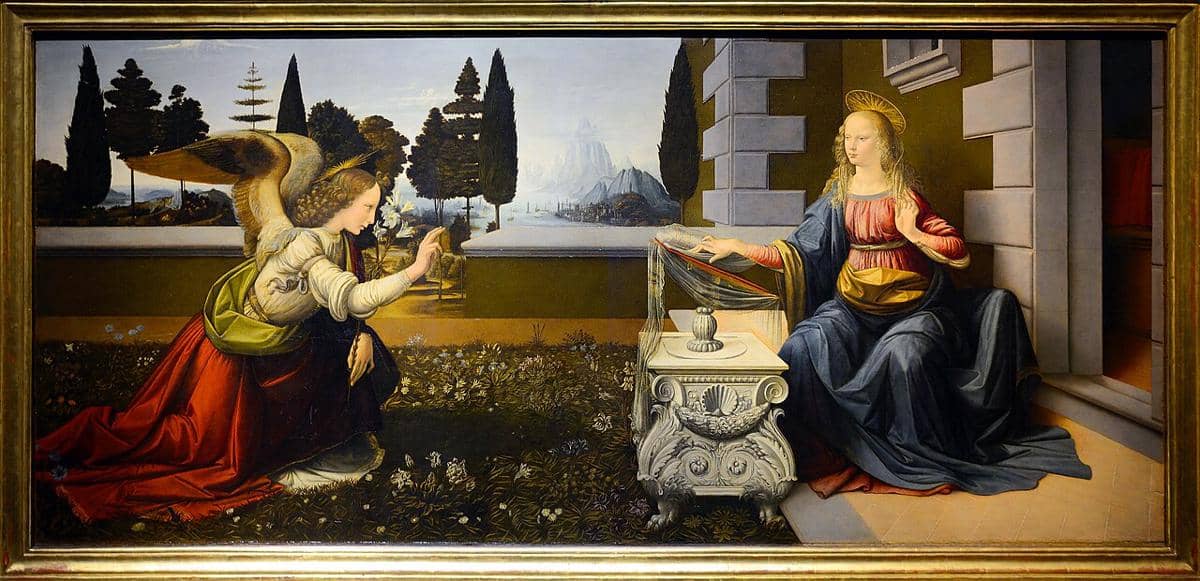 Lukisan Annunciation oleh Leonardo da Vinci 