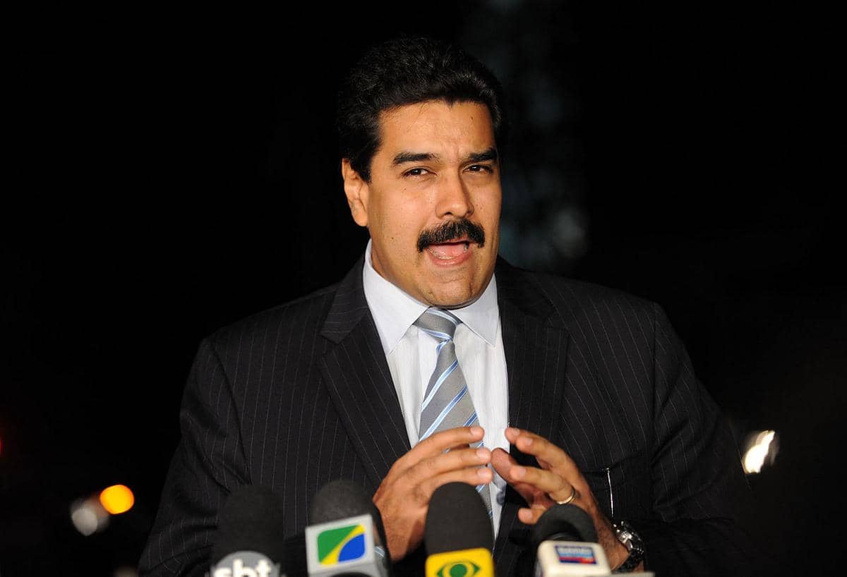 Presiden Venezuela, Nicolas Maduro, sedang diwawancarai media.