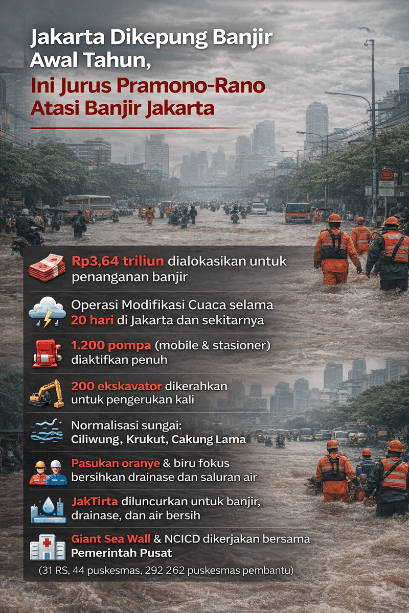 Kala Banjir Kepung Jakarta, Jeritan Warga hingga Jurus Pramono-Rano