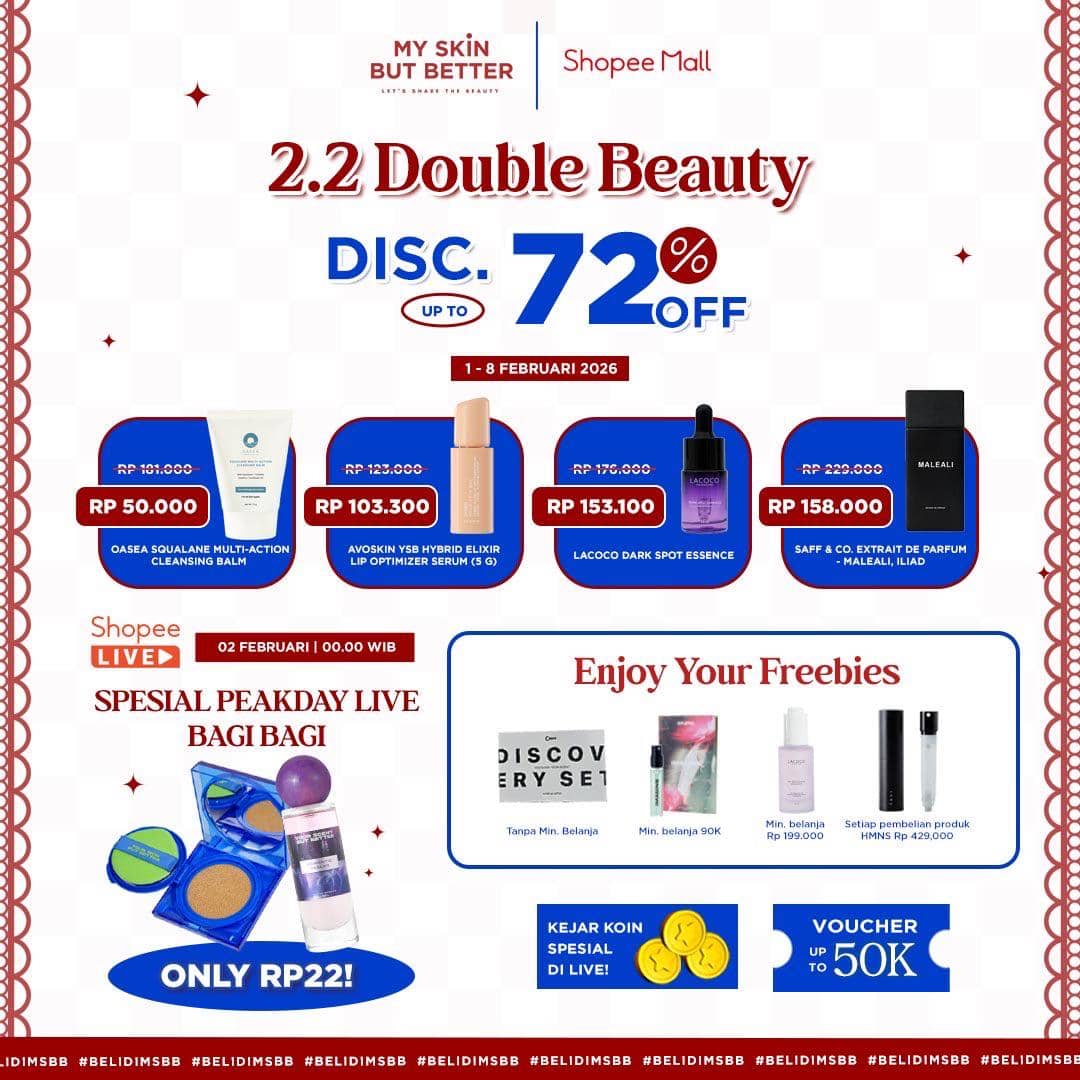info diskon fashion dan beauty 2.2 (instagram.com/msbb.id)