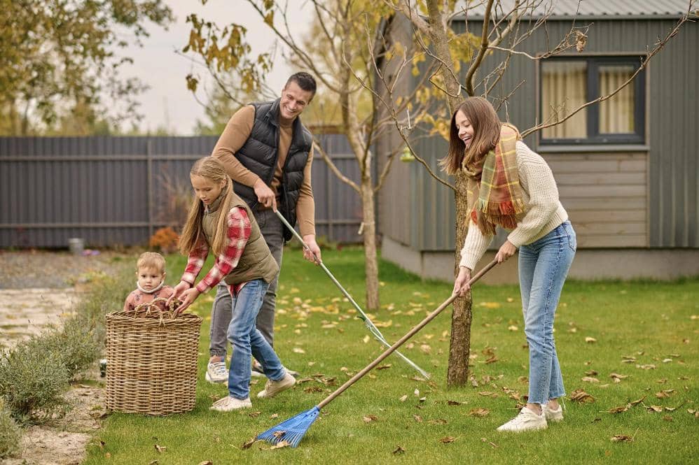 ilustrasi membersihkan halaman rumah