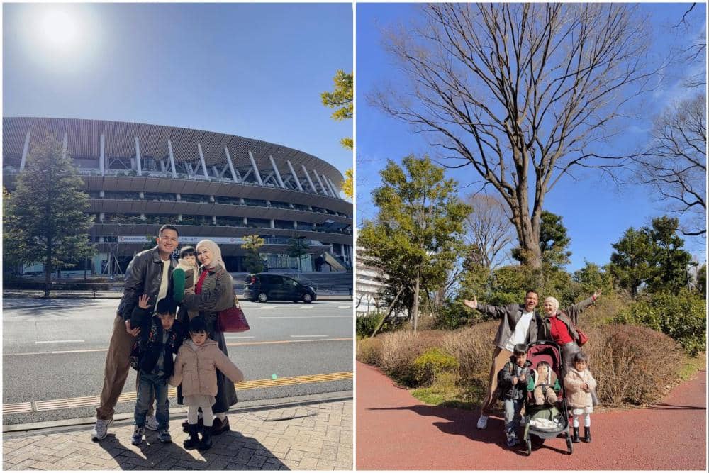 Kesha Ratuliu liburan ke Jepang bawa 3 anak.