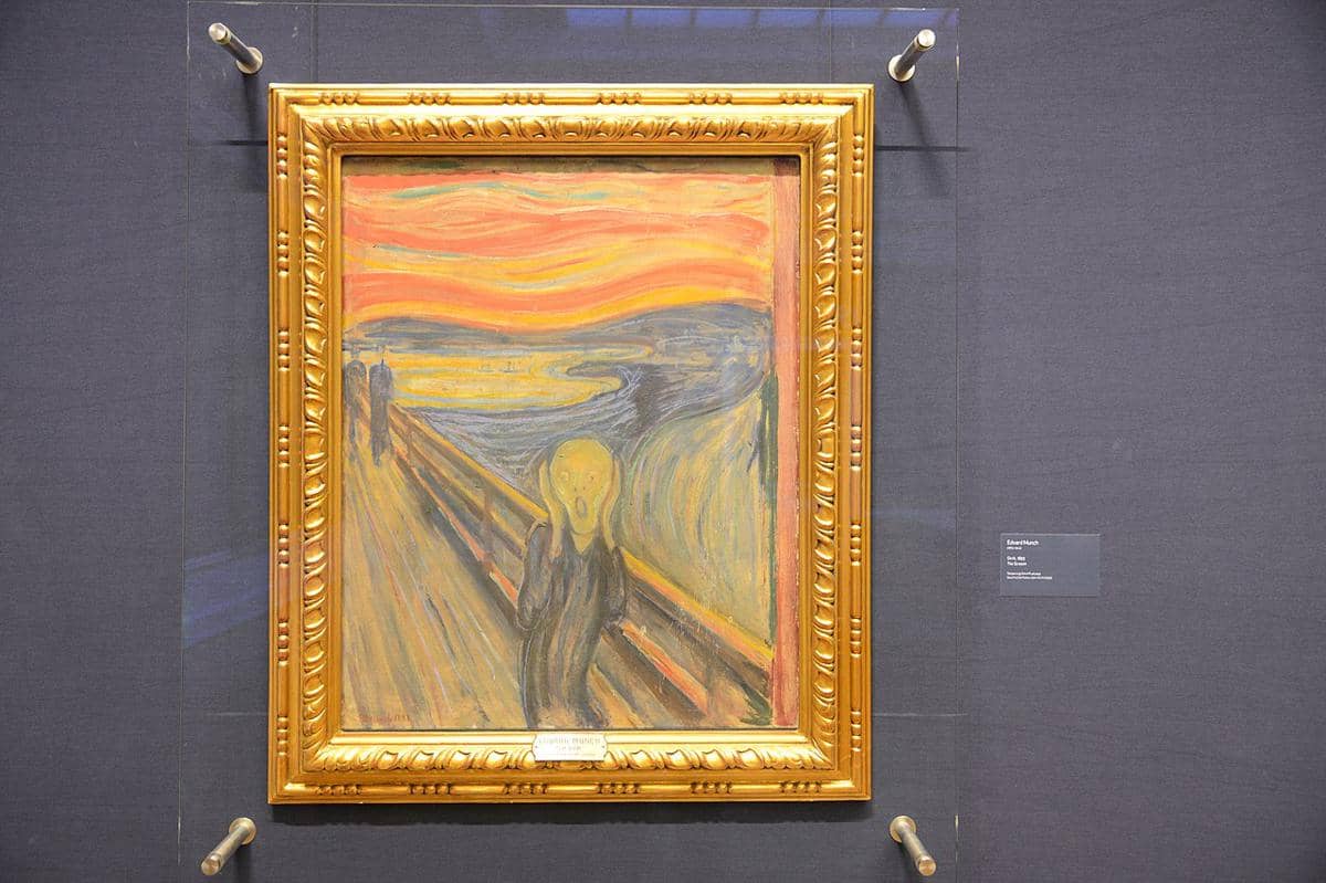 Lukisan "The Scream" karya Edvard Munch, yang terletak di Museum Nasional Norwegia, Oslo, Norwegia. 