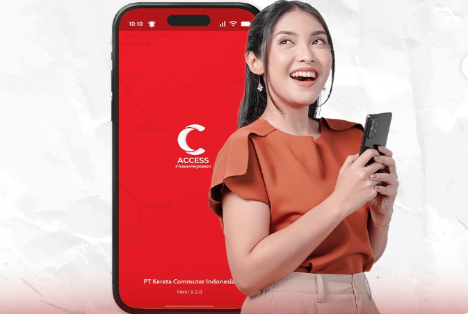 ilustrasi seorang pengguna sedang membuka aplikasi C-Access