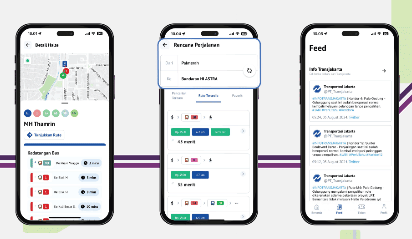 ilustrasi tampilan aplikasi TJ:Transjakarta