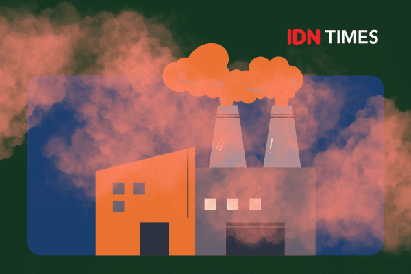 Ilustrasi gas asam nitrat bocor di pabrik.