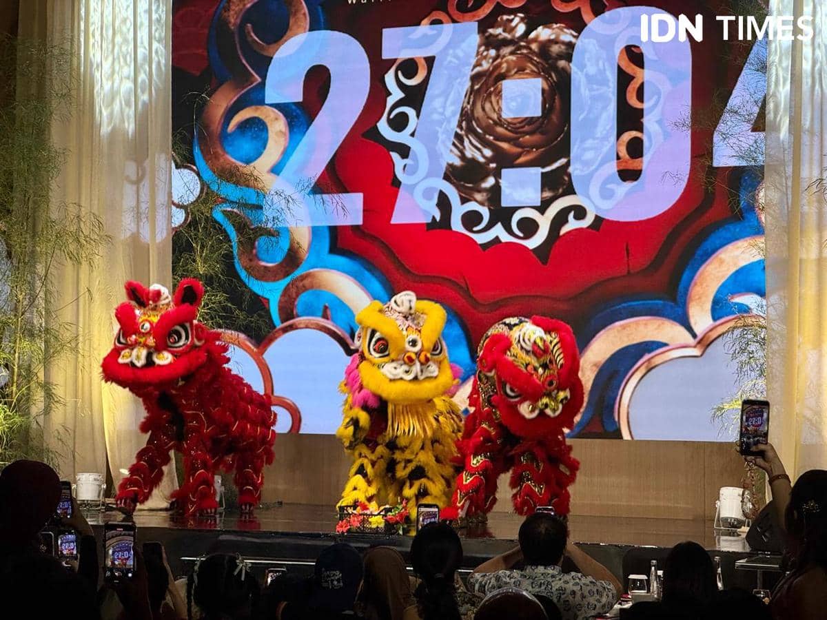Potret pertunjukan barongsai di Legacy Ballroom