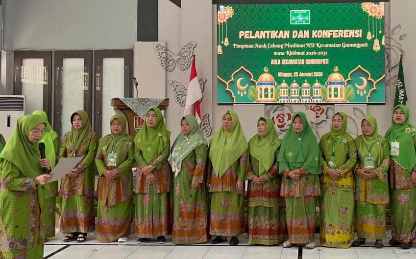 Pelantikan dan Konferensi Anak Cabang (Konferancab), Minggu (25/1/2026). (Dok. Muslimat NU)