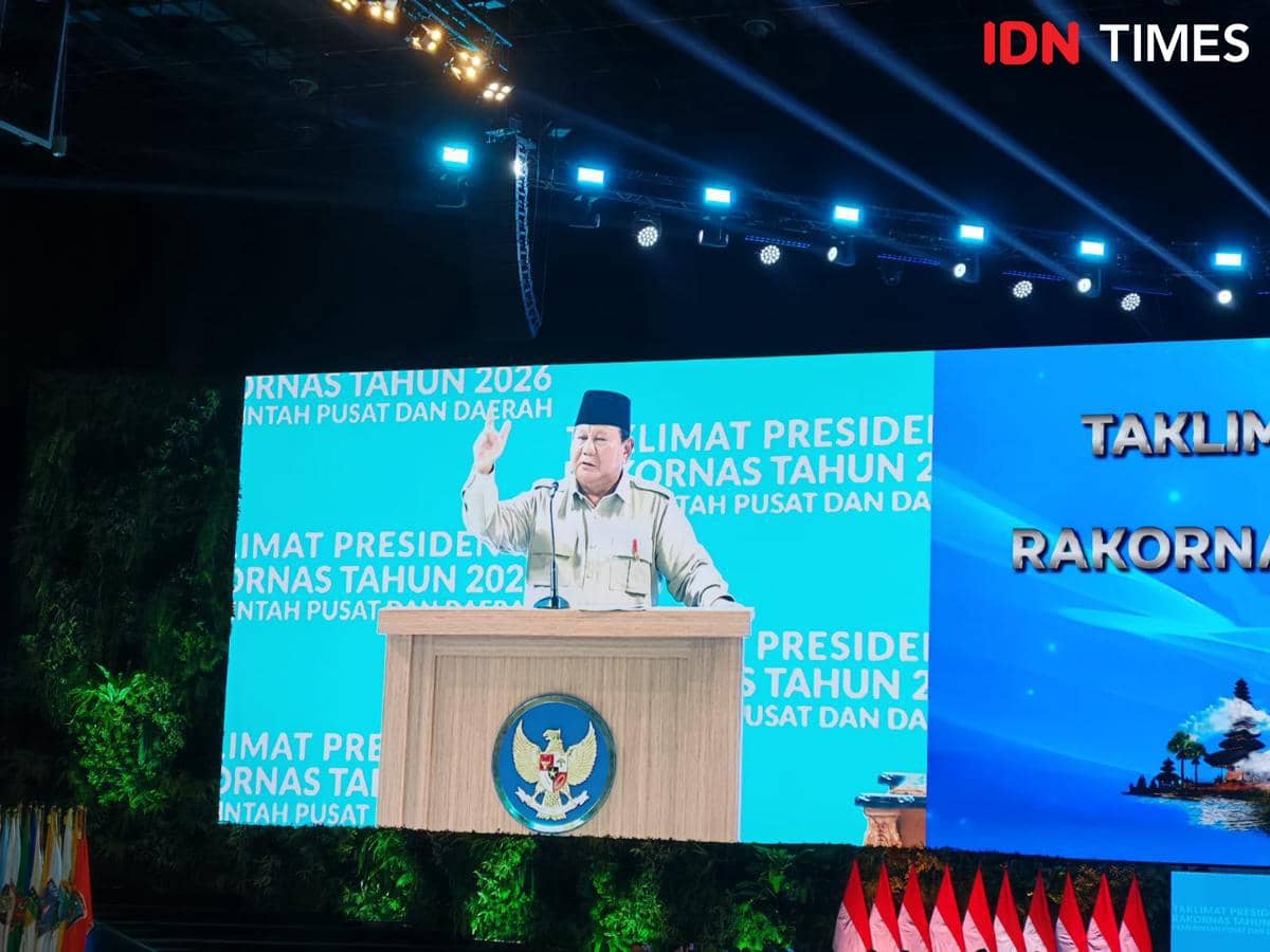 Presiden Prabowo memberikan taklimat di Rakornas Pemerintahan Pusat dan Daerah Tahun 2026