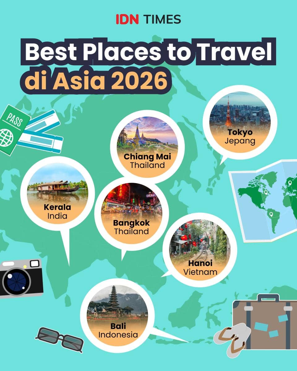 Infografik best places to travel di Asia 2026 