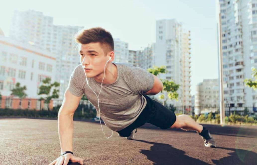 ilustrasi pria sedang olahraga