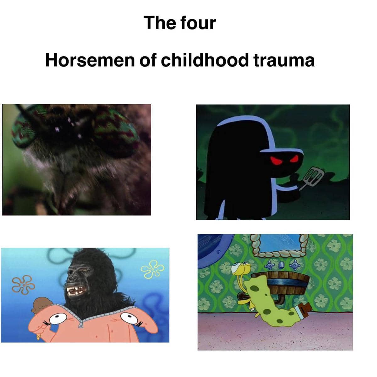 meme SpongeBob tentang trauma