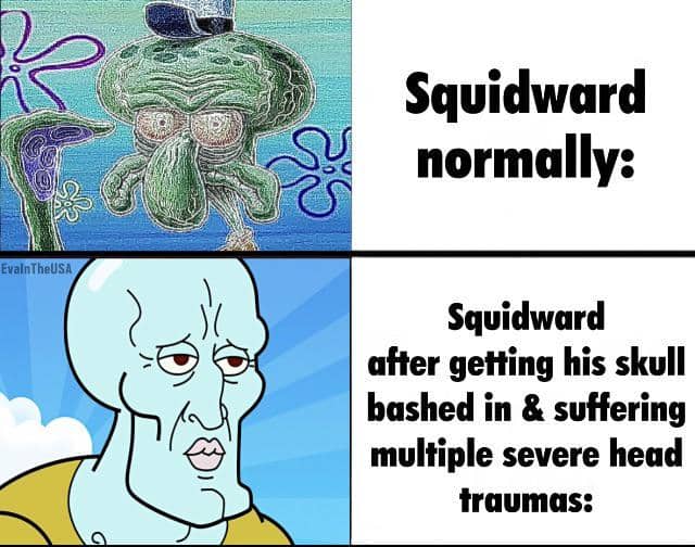 meme SpongeBob tentang trauma
