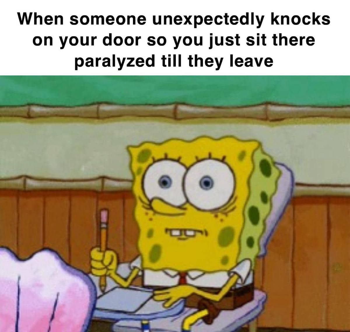 meme SpongeBob tentang trauma