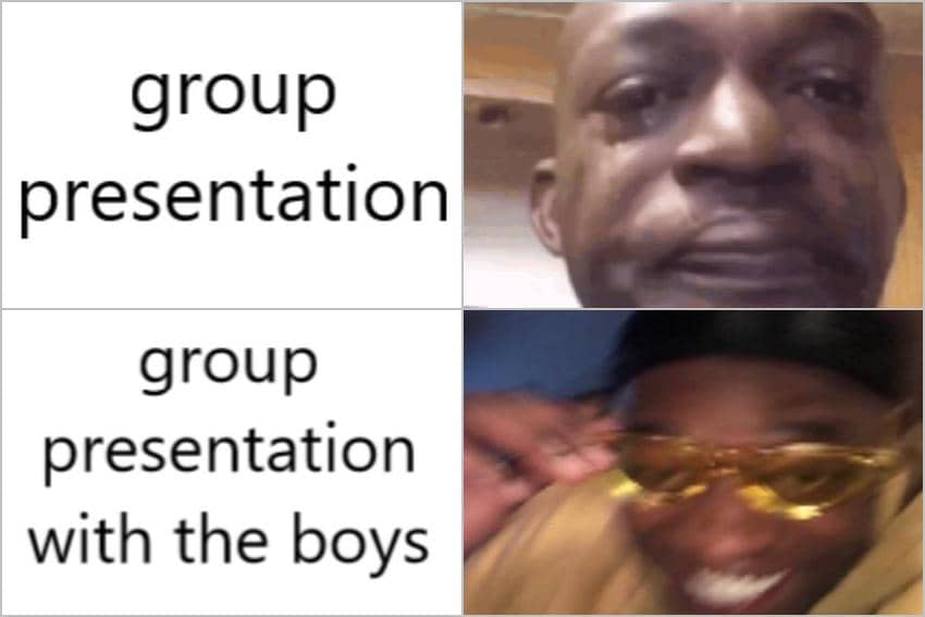 meme serba-serbi presentasi di kelas