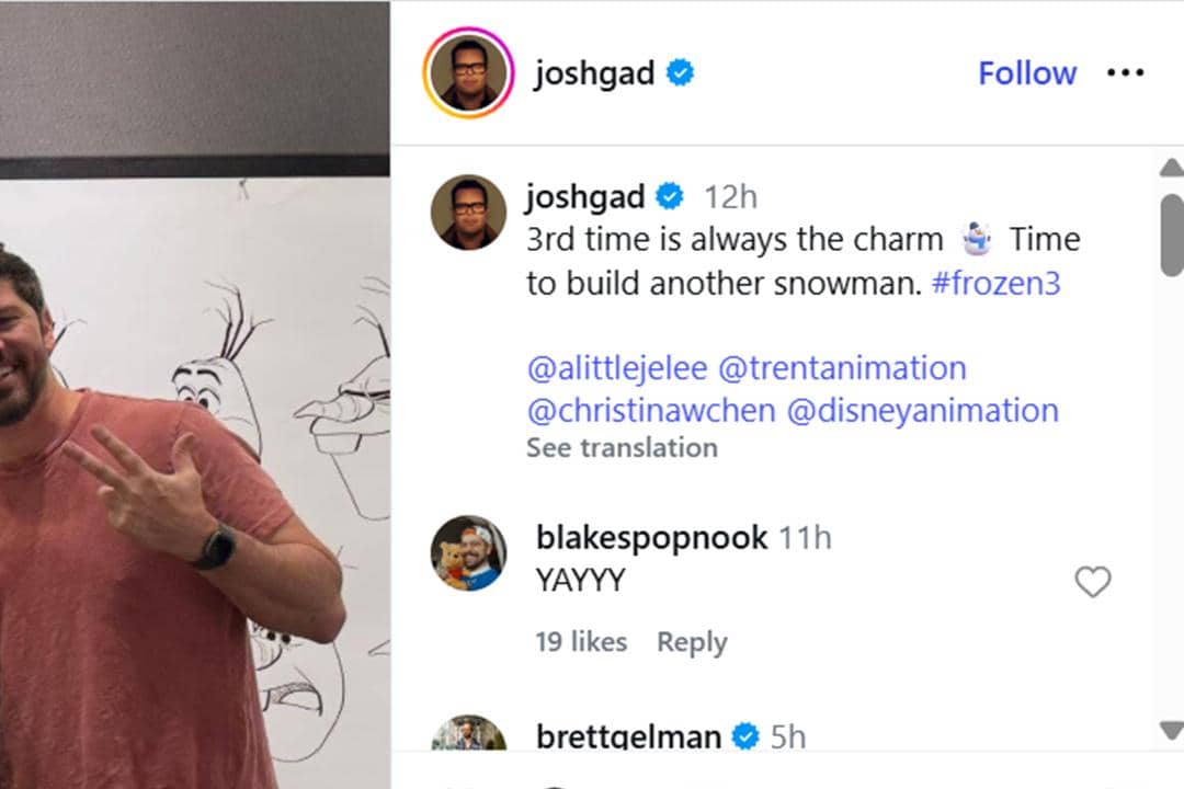 Pengisi Suara Olaf, Josh Gad bagikan unggahan soal Frozen 3