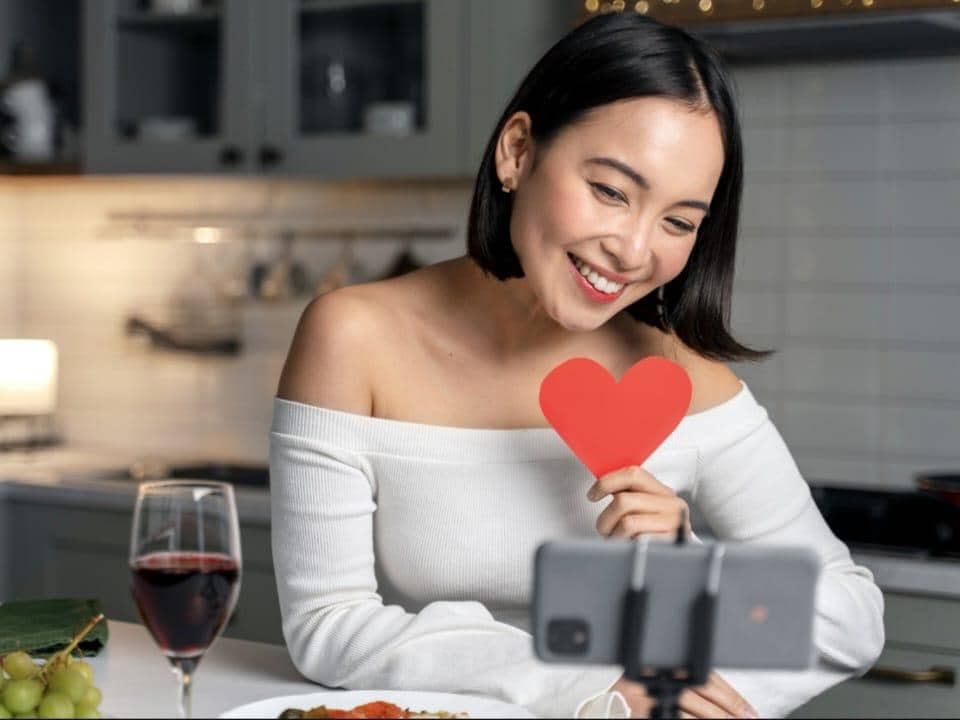 Ilustrasi video call pasangan LDR merayakan Valentine