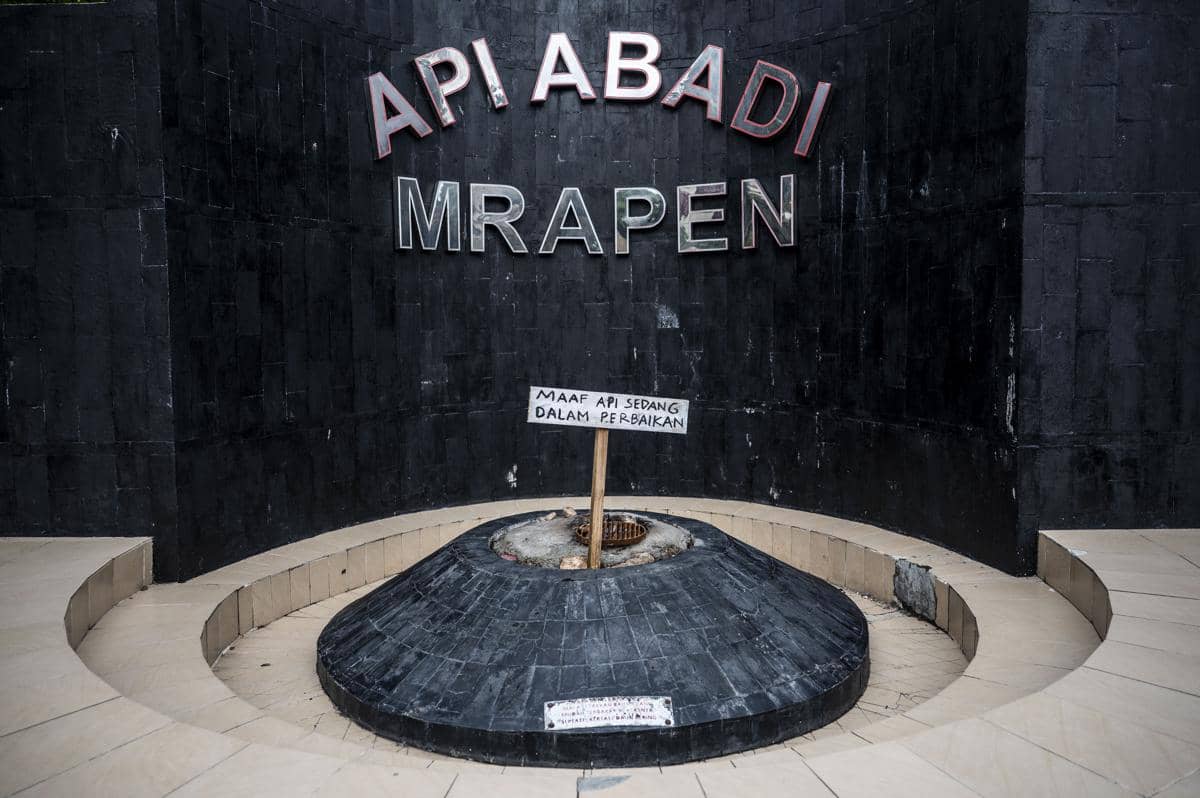 Kondisi situs Api Abadi Mrapen yang padam di Desa Manggarmas, Godong, Grobogan, Jawa Tengah, Selasa (3/2/2026). (ANTARA FOTO/Aprillio Akbar)